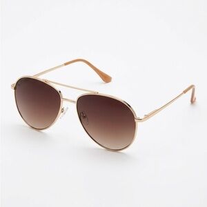 Aviator Sunglasses in Gold with Brown Gradient Lenses